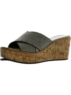 Donald J. Pliner Ideala Womens Criss Cross Front Peep Toe Wedge Sandals