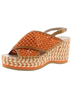 Donald J. Pliner Lotti Womens Raffia Slingback Wedge Sandals