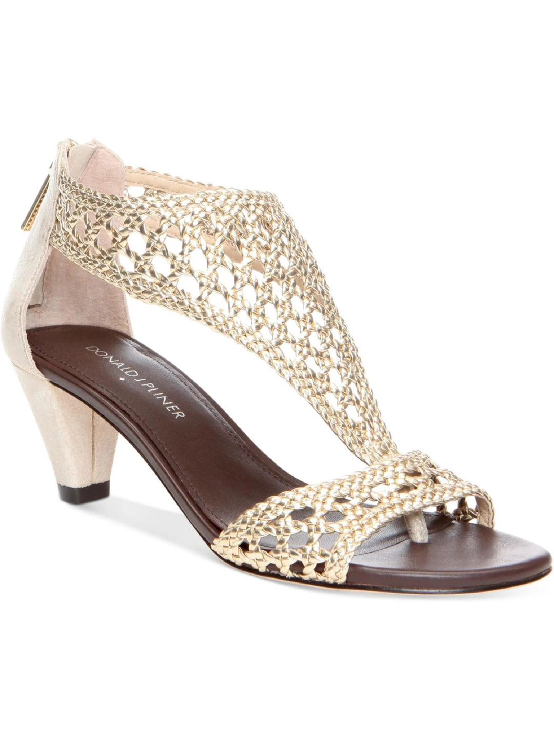 Donald J. Pliner Verona-25 Womens Metallic T-Strap Heels 3 Donald J. Pliner Verona-25 Womens Metallic T-Strap Heels