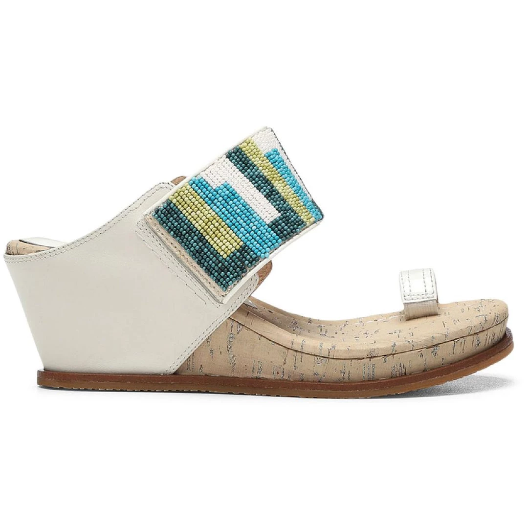 Donald J. Pliner Womens Leather Beaded Wedge Sandals 4 Donald J. Pliner Womens Leather Beaded Wedge Sandals - Image 2