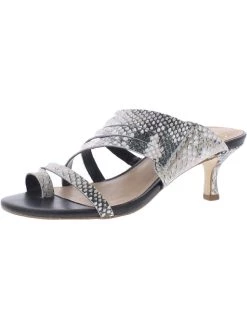 Donald J. Pliner Womens Leather Slip-On Open-Toe Heels