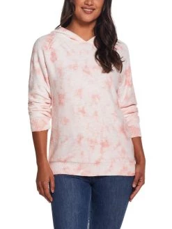 Weatherproof Vintage Womens Ribbed Trim Comfy Hooded Sweater