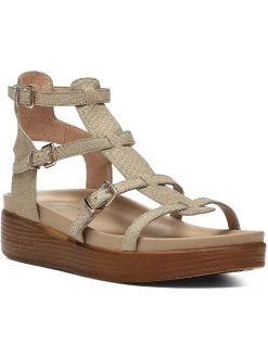 Donald J. Pliner Womens Leather Snake Print Platform Sandals