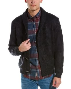 men WEATHERPROOF VINTAGE Chunky Toggle Shawl Collar Cardigan