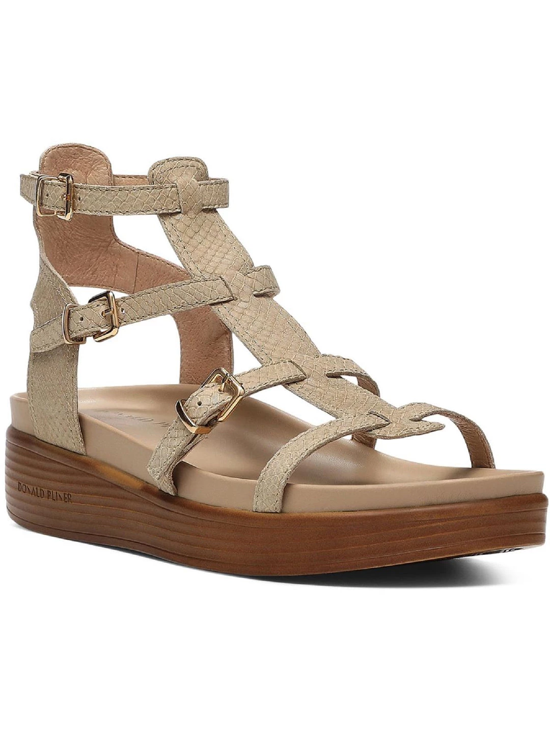 Donald J. Pliner Womens Leather Metallic Platform Sandals 3 Donald J. Pliner Womens Leather Metallic Platform Sandals