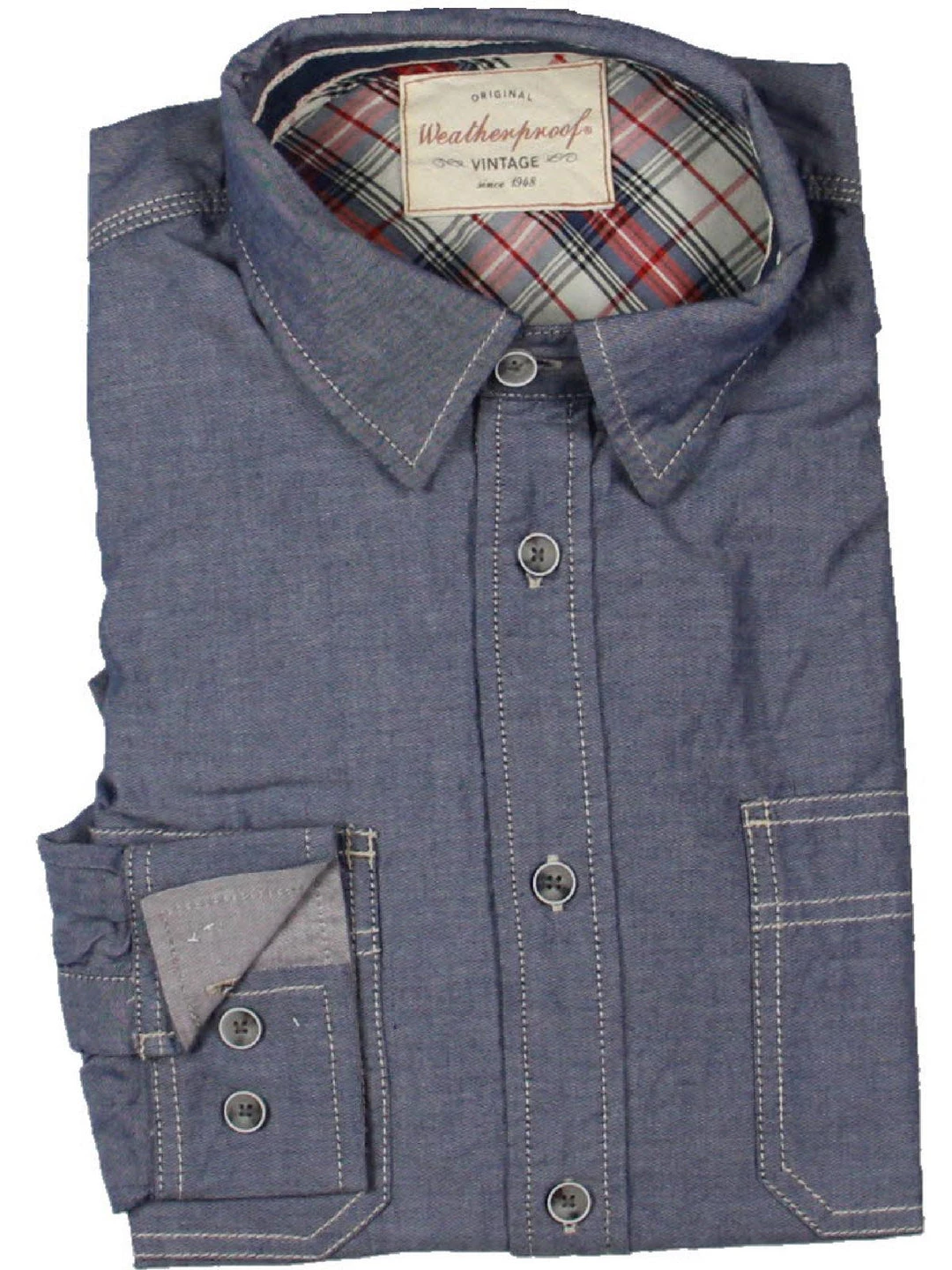 Weatherproof Vintage Mens Cotton Collared Button-Down Shirt 5 Weatherproof Vintage Mens Cotton Collared Button-Down Shirt - Image 3