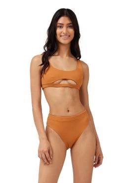 ARO Swim women Alex Top Terracotta Rib