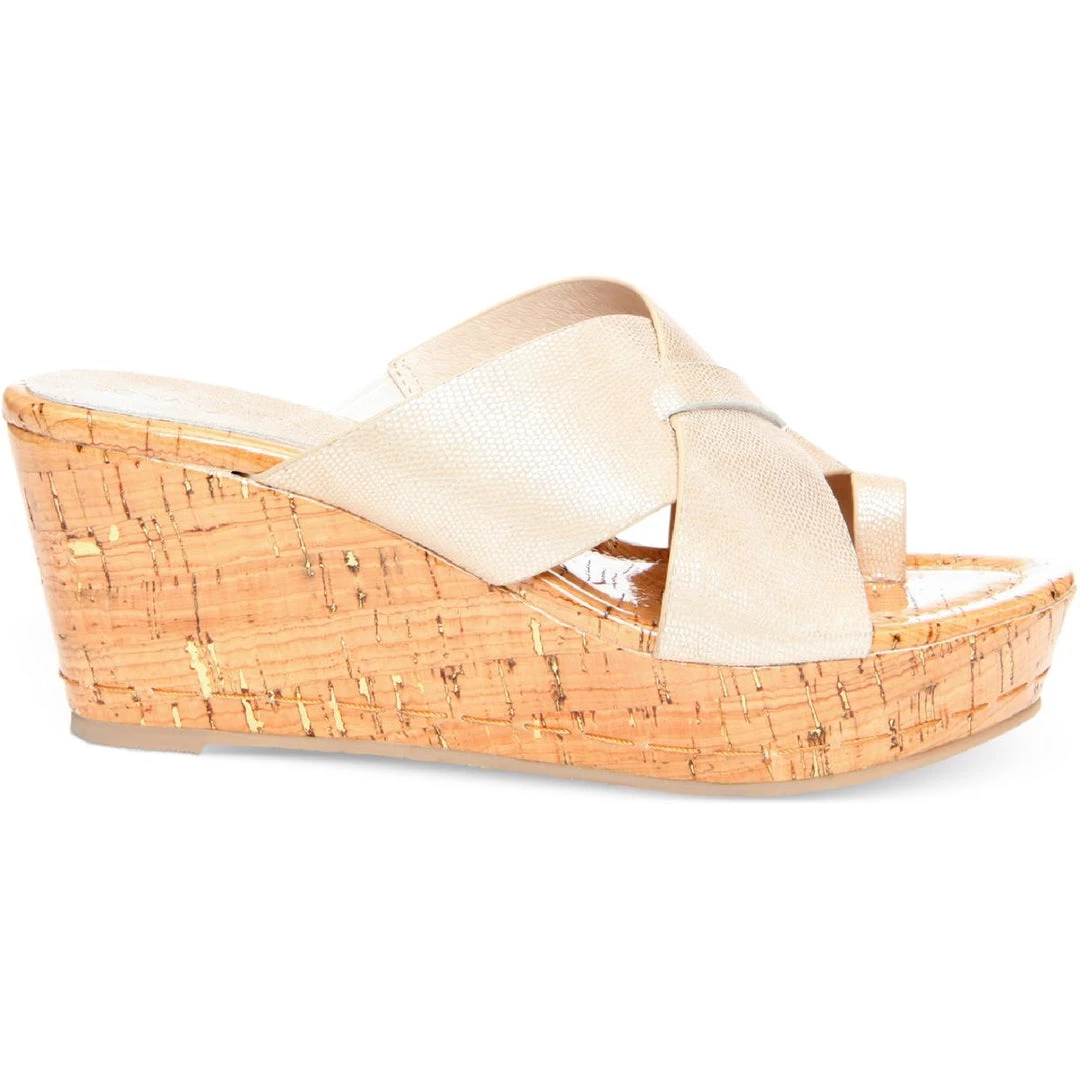 Donald J. Pliner Fuji 2 Womens Suede Cork Wedge Sandals 4 Donald J. Pliner Fuji 2 Womens Suede Cork Wedge Sandals - Image 2
